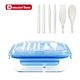 2 compartment glass food packaging leakproof lunch box with cutlery set
