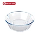 High quality round glass baking tray with handle glass baking dishes pans