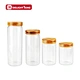 glass storage jar wooden lid