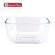 square clear glass bowl