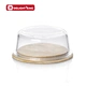 glass food storage container with bamboo lid