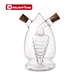 2 in 1 glass Oil dispenser bottles of Soy Sauce Olive Oil Pot