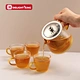 borosilicate heat resistant glass teapot with lid