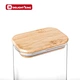 glass storage jar with bamboo lid