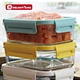 Oven safe Glass Meal Container Lunch Box With Elastic Flexible Silicone Sealed Lid Food Grade Silicone