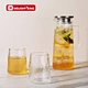 glass water carafe with stainless steel lid heat cold resistant Diamond glass wall glass water pitcher