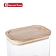 glass storage jar with bamboo lid