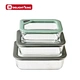 Glass container with silicone sleeve