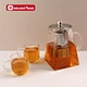 borosilicate heat resistant glass teapot with lid