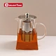 borosilicate heat resistant glass teapot with lid