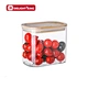 glass storage jar with bamboo lid