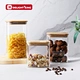 glass storage jar with bamboo lid