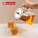 borosilicate heat resistant glass teapot with lid