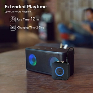 Rechargeable Bluetooth 5.0 Audio Receiver for Stereo Speakers, RCA Wireless Audio Adapter APTX LL