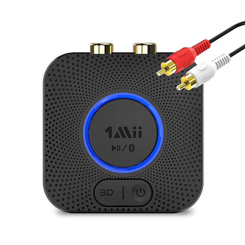 Rechargeable Bluetooth 5.0 Audio Receiver for Stereo Speakers, RCA Wireless Audio Adapter APTX LL