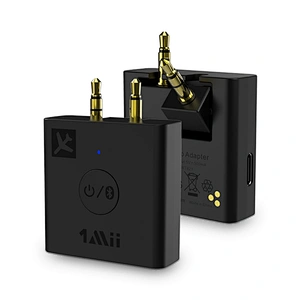 1Mii Bluetooth 5.0 Airplane Audio Transmitter with aptX HD/LL, Bluetooth Audio Adapter with Charging Cabin