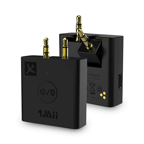 1Mii Bluetooth 5.0 Airplane Audio Transmitter with aptX HD/LL, Bluetooth Audio Adapter with Charging Cabin