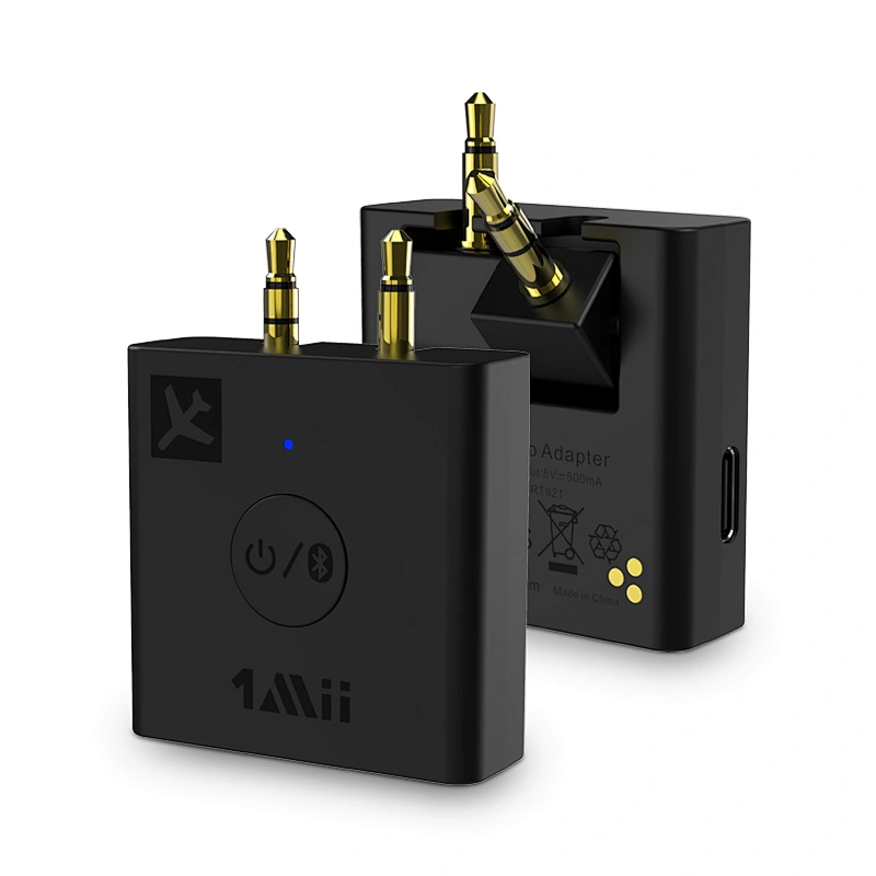 1Mii Bluetooth 5.0 Airplane Audio Transmitter with aptX HD/LL, Bluetooth Audio Adapter with Charging Cabin