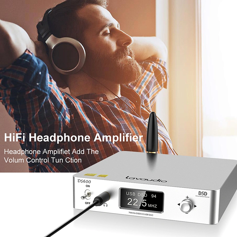HiFi Audio DAC Bluetooth 5.0 Receiver LDAC AptX HD, USB DAC for Home Stereo, AV Receiver or Amplifier, DSD512 32Bit/768Khz, Dual ES9038Q2M XMOS, Headphone Amplifier 3.5mm AUX/RCA Out
