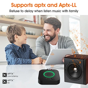1Mii B06+ HiFi Wireless Music Adapter, 3.5mm AUX/RCA Bluetooth Audio Receiver with 3D Surround aptX Low Latency for Speaker