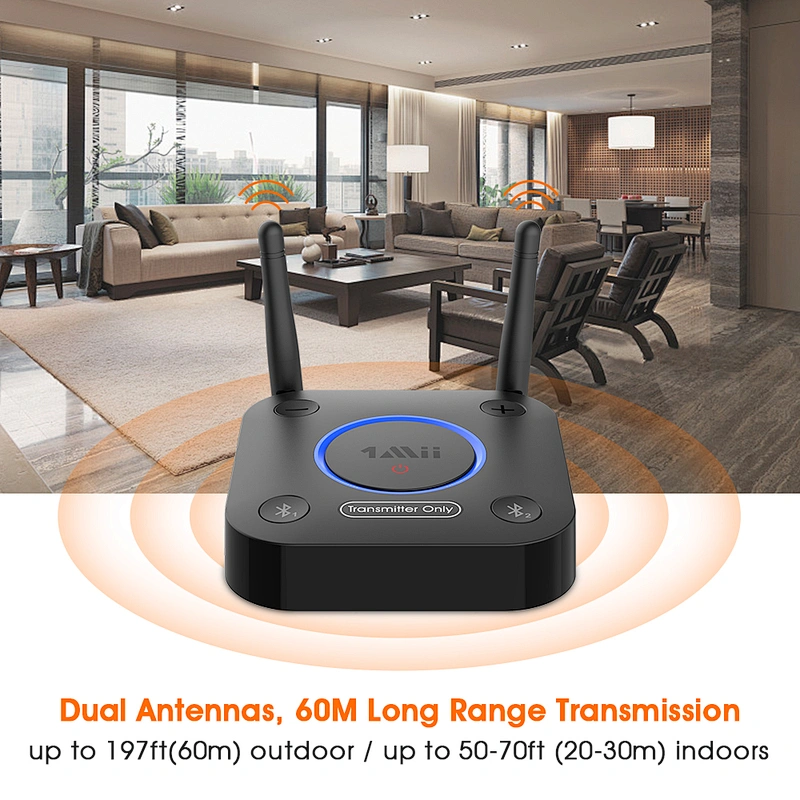 aptX HD/LL Bluetooth Audio Transmitter for TV, Optical Coax AUX/RCA Audio Adapter