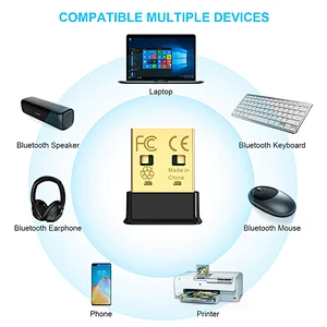 USB Bluetooth Adapter, Bluetooth 5.0 + EDR Bluetooth USB Dongle, Mini Bluetooth Adapter for PC, Bluetooth Keyboard, Mouse, Headphone, Speaker Compatible with Windows7/8/10