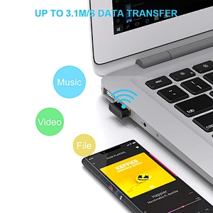 USB Bluetooth Adapter, Bluetooth 5.0 + EDR Bluetooth USB Dongle, Mini Bluetooth Adapter for PC, Bluetooth Keyboard, Mouse, Headphone, Speaker Compatible with Windows7/8/10
