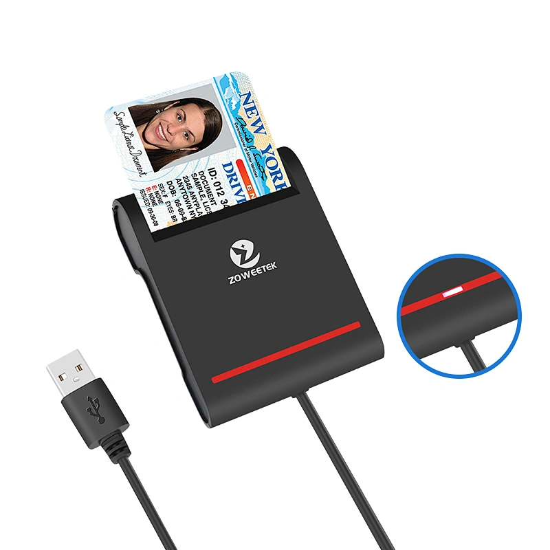 ZOWEETEK USB 2.0 Credit Card Reader Writer DNi/CAC/IC/ID/ATM/Bank EMV Card Reader