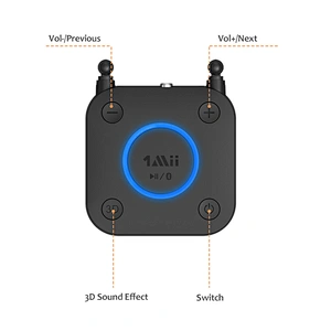 1Mii B06Pro Best Bluetooth Receiver, HiFi Wireless Audio Adapter, Bluetooth 5.0 Receiver with 3D Surround aptX Low Latency Optical RCA AUX 3.5mm Coaxial for Home Stereo System