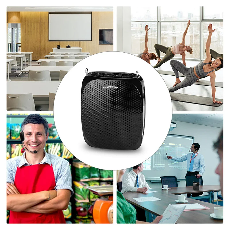 ZOWEETEK ZW-S615 Portable Wireless Voice Amplifier with UHF Microphone (10W) Powerful PA System Amplifier for teachers