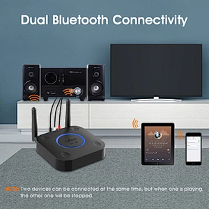 1Mii B06Pro Best Bluetooth Receiver, HiFi Wireless Audio Adapter, Bluetooth 5.0 Receiver with 3D Surround aptX Low Latency Optical RCA AUX 3.5mm Coaxial for Home Stereo System