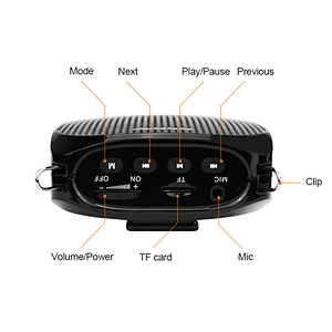 ZOWEETEK ZW-Z258 Portable Voice Amplifier with Wired Microphone 10W Rechargeable Mini Amplifier for Teacher, Tour Guide