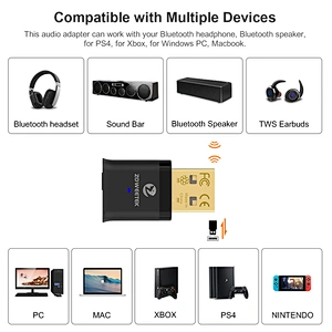 aptX LL Mini USB Bluetooth 5.0 Audio Transmitter Type-C Audio Wireless Adapter for PS4/Nintendo Switch/PC