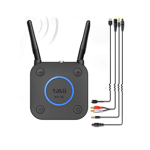 1Mii B06Pro Best Bluetooth Receiver, HiFi Wireless Audio Adapter, Bluetooth 5.0 Receiver with 3D Surround aptX Low Latency Optical RCA AUX 3.5mm Coaxial for Home Stereo System