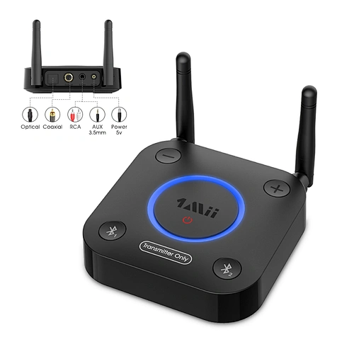 aptX HD/LL Bluetooth Audio Transmitter for TV, Optical Coax AUX/RCA Audio Adapter