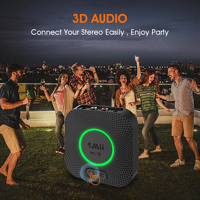 1Mii B06+ HiFi Wireless Music Adapter, 3.5mm AUX/RCA Bluetooth Audio Receiver with 3D Surround aptX Low Latency for Speaker