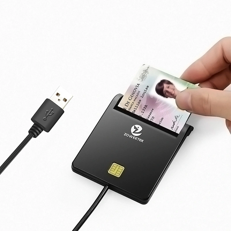 ZOWEETEK ZW-12026-1 CAC Card Reader Military, Smart Card Reader DOD Military USB Common Access CAC, Compatible with Windows, Mac OS and Linux