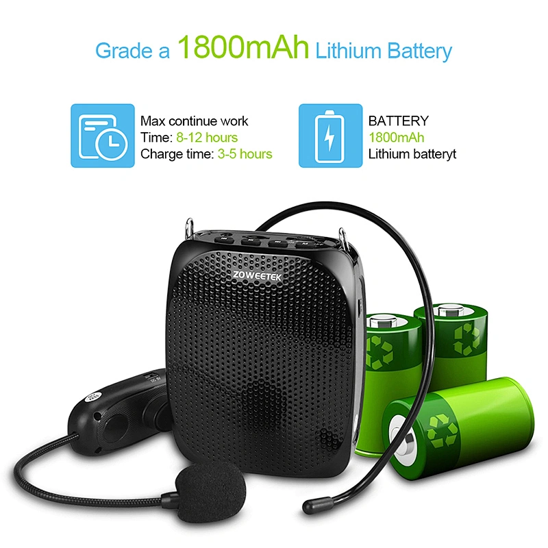 ZOWEETEK ZW-S615 Portable Wireless Voice Amplifier with UHF Microphone (10W) Powerful PA System Amplifier for teachers