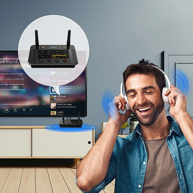 1Mii 2-in-1 Bluetooth Receiver Transmitter with ESS DAC Chip, aptX Low Lantency Audio Adapter for TV, Speakers