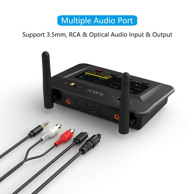 1Mii 2-in-1 Bluetooth Receiver Transmitter with ESS DAC Chip, aptX Low Lantency Audio Adapter for TV, Speakers