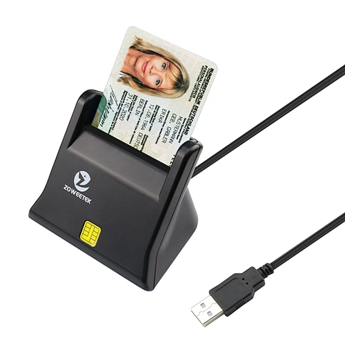 ZOWEETEK ZW-12026-3 Desktop ATM EMV USB 2.0 CCID Smart Chip CAC Card Reader
