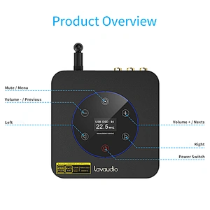 1Mii DS601 HiFi Bluetooth 5.0 LDAC Audio Receiver with Touch Screen Desktop DAC Decoding