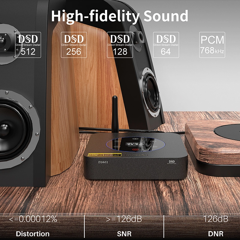 1Mii DS601 HiFi Bluetooth 5.0 LDAC Audio Receiver with Touch Screen Desktop DAC Decoding