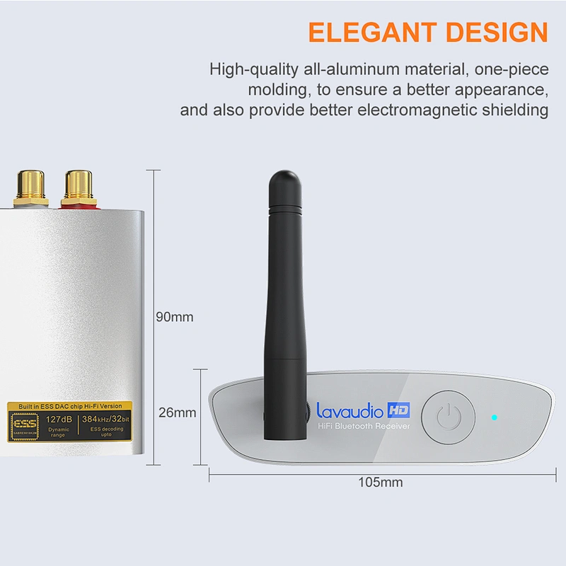 1Mii Bluetooth 5.0 HiFi Audio Receiver Built-in ESS LDAC Chip with aptX HD