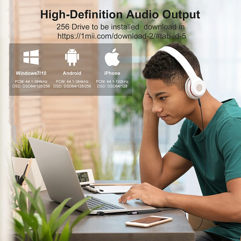 1Mii DS100 USB DAC HI-FI Headphone Amplifier PCM32bit/384kHz DSD64-DSD256