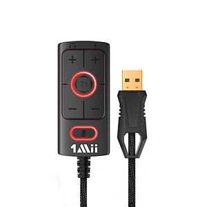 USB Sound Card 1Mii 7.1 Surround Sound Card for 3.5mm Gaming Headsets Earphones USB Audio Adapter Sound Card for PC Windows 10 USB to 3.5mm Jack Audio Adapter No Drivers Needed