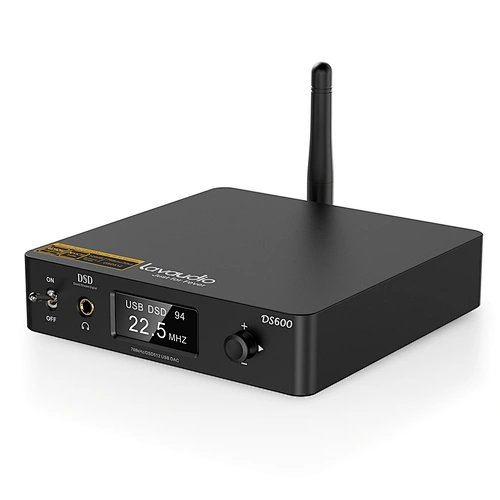 1Mii DS600 LDAC Audio Decoder HiFi Bluetooth 5.0 Receiver DAC& AptX HD, USB DAC for PC Headphone Amp 3.5mm, Dual ES9038Q2M XMOS DSD512 32Bit/768Khz, USB/Optical/Coaxial Input, RCA Out for Home Stereo