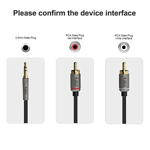 1Mii 3.5mm to 2-Male RCA Audio Cable (3.3 Ft), Hi-Fi Sound Nylon-Braided RCA to Aux Cord for Home Stereos, Speaker, DVD Player, Amplifier & More