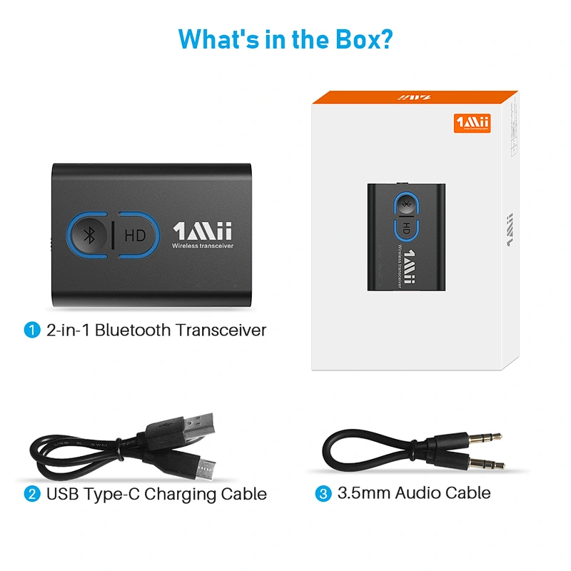 Mini Portable Bluetooth 5.0 Adapter for Car, Wireless Audio Transmitter and Receiver 2-in-1
