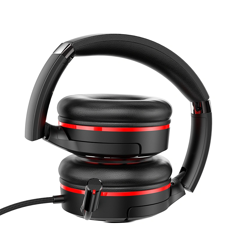 USB Gaming Headset for PC Laptop PS4/PS5 w/Virtual 7.1 Stereo 3D Surround Sound, 50mm Drivers USB Gaming Headphones Detachable Mic, RGB LED Light, Volume Control PC Gaming Headset